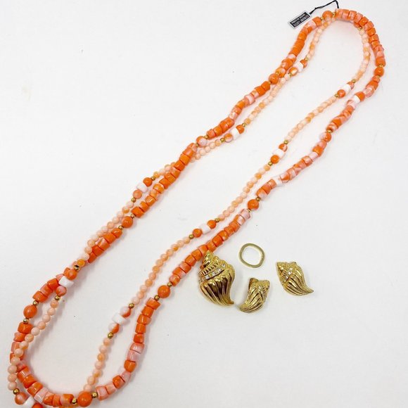 492 Vintage Avon Kenneth Jay Lane 1989 Under the Sea necklace and earrings - Picture 3 of 10